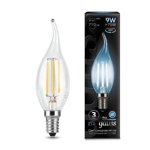 ����� ������������ Gauss 104801209 Filament Candle tailed E14 9W 4100�