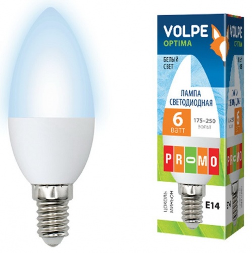 ����� ������������ Volpe Optima LED-C37-6W/NW/E14/FR/O