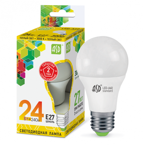 ����� ������������ ASD Standard A60 24W �27 3000�