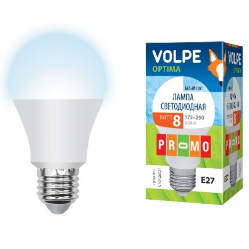 ����� ������������ Volpe Optima LED-A60-8W/NW/E27/FR/O
