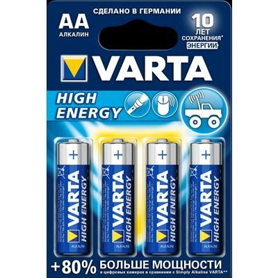 Батарейка алкалиновая Varta High Energy AA 4 шт. Батарейка алкалиновая Varta High Energy AA 4 шт.