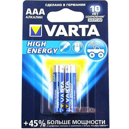 Батарейка алкалиновая Varta High Energy AAA 2 шт. Батарейка алкалиновая Varta High Energy AAA 2 шт.
