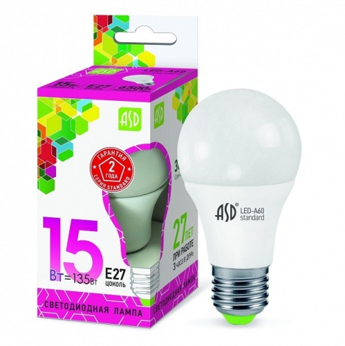 ����� ������������ ASD Standard A60 15W �27 6500�